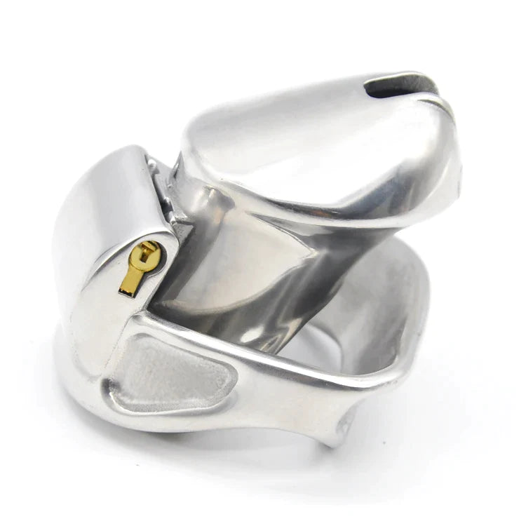 Metall-Keuschheits-Käfig 316L Edelstahl Kleiner Penis-Käfig mit breitem Ring - Peniskäfig