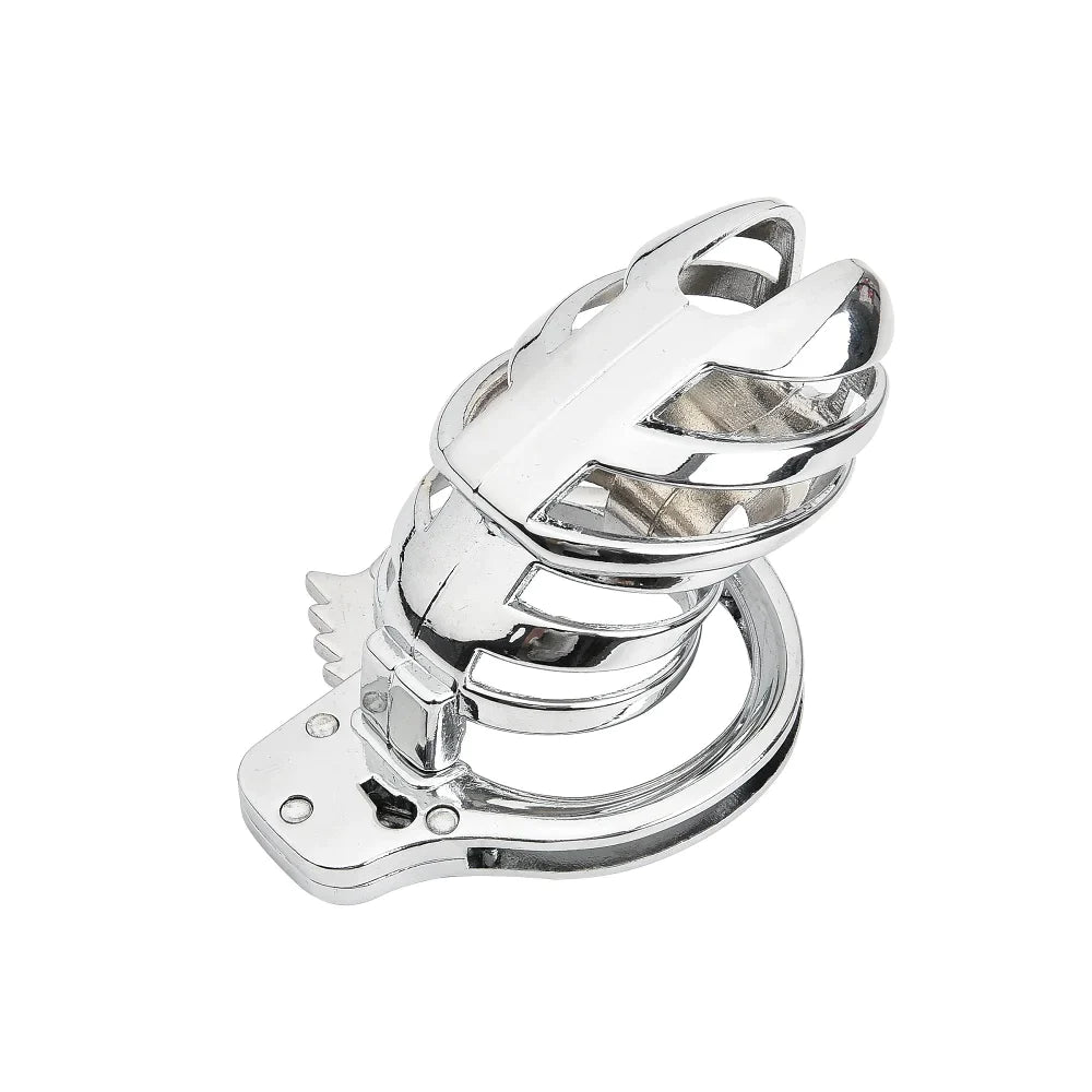 Metal Male Small Chastity Cage with Adjustable Spiked Ring Lock - Peniskäfig