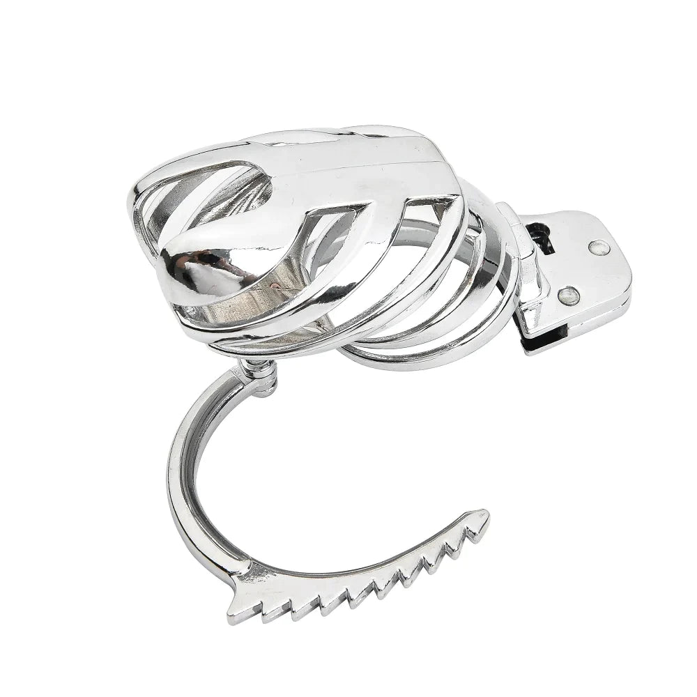 Metal Male Small Chastity Cage with Adjustable Spiked Ring Lock - Peniskäfig