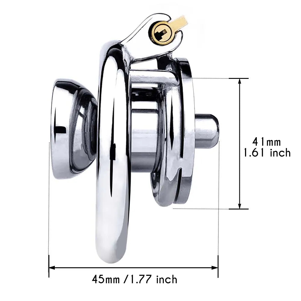 Flat Inverted Chastity Cage with Medium Dildo - Peniskäfig