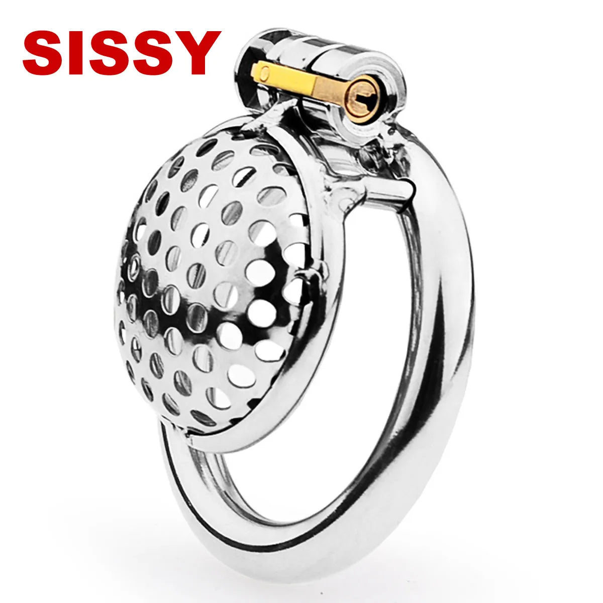 Male Metal Chastity cage Flat Breathable Round Hole Chastity Device Sissy Sex Toys BDSM - Peniskäfig