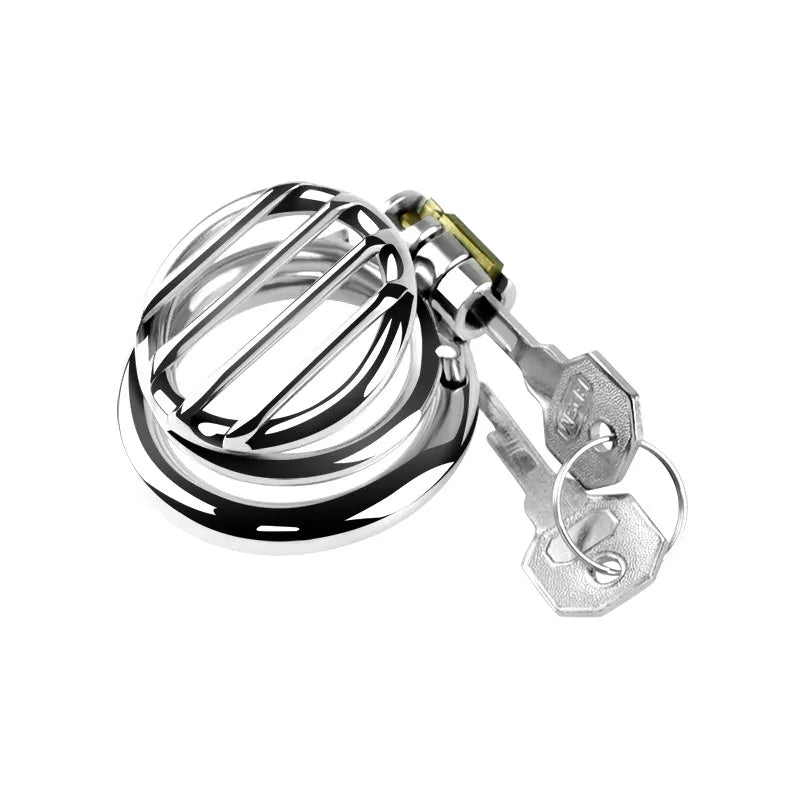 Stainless Steel Flat Chastity Cage Set Small Cock Cage For Men - 3 Sizes - Peniskäfig