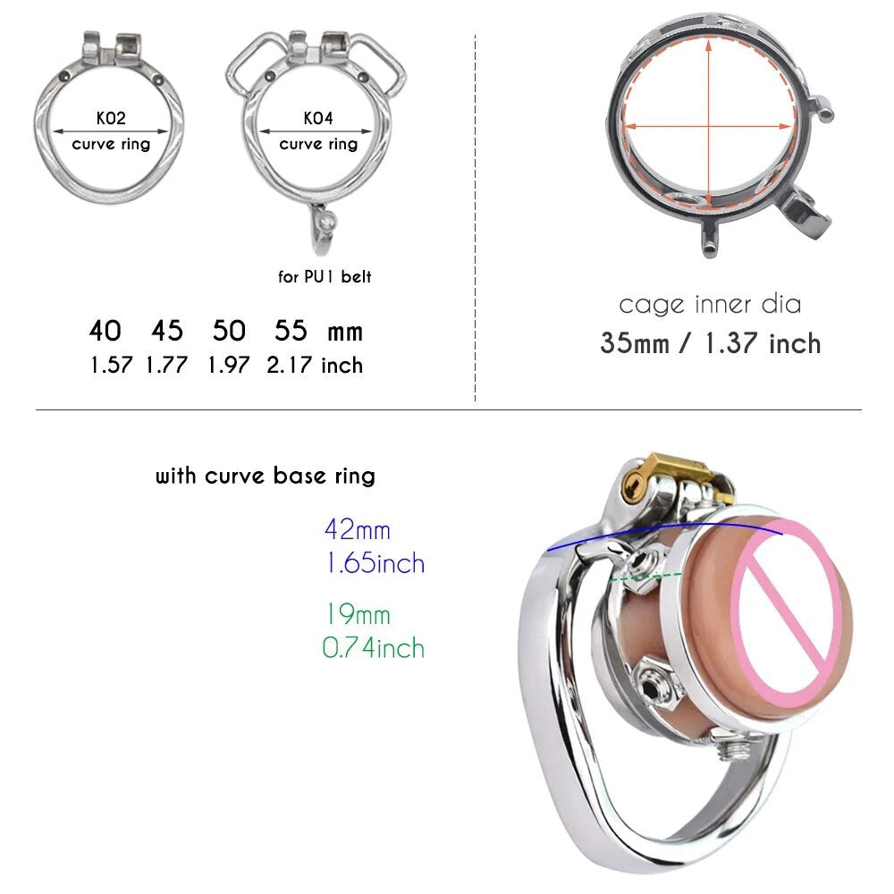 Stachel-Peniskäfig mit abnehmbarem Urethral-Plug in Klitorisform - Peniskäfig