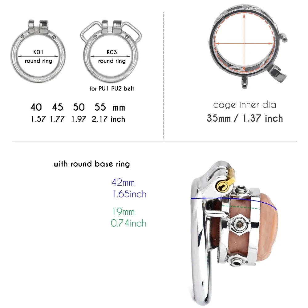 Stachel-Peniskäfig mit abnehmbarem Urethral-Plug in Klitorisform - Peniskäfig