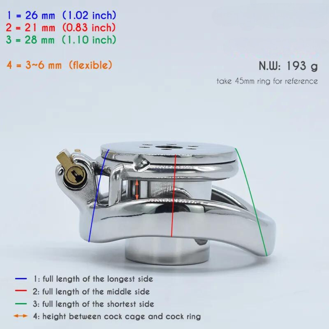 Inverted Chastity Cage with Strap and Metal Catheter - Peniskäfig