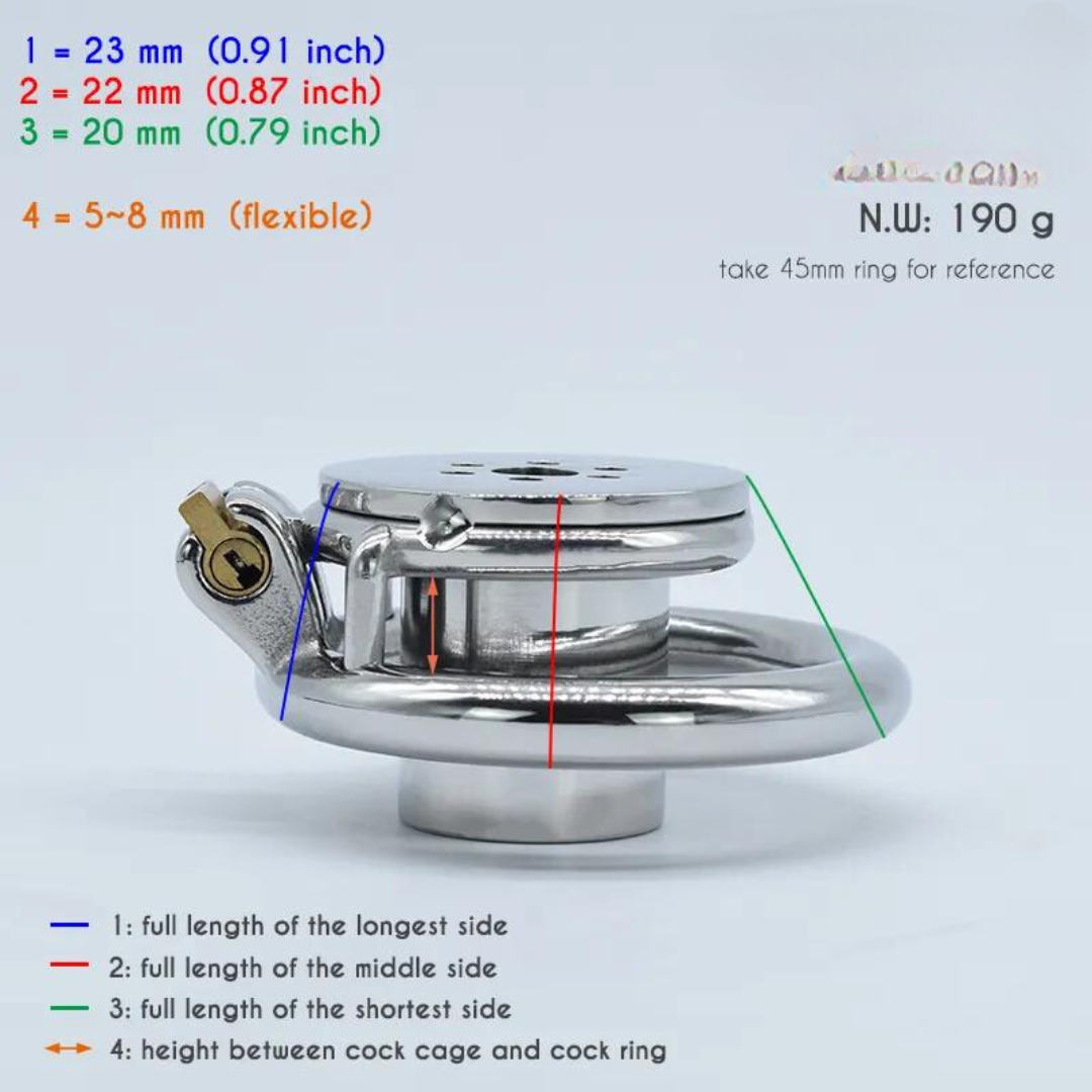 Inverted Chastity Cage with Strap and Metal Catheter - Peniskäfig