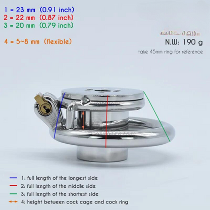 Inverted Chastity Cage with Strap and Metal Catheter - Peniskäfig